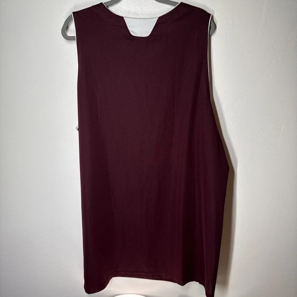Adidas 2XT Practice Basketball Jersey Men Maroon White Mesh Performance Big Tall